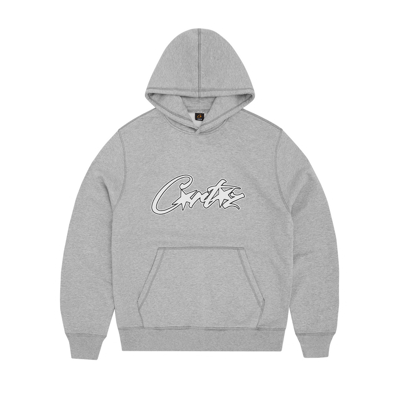 Corteiz Satin Allstarz Appliqué Hoodie Grey