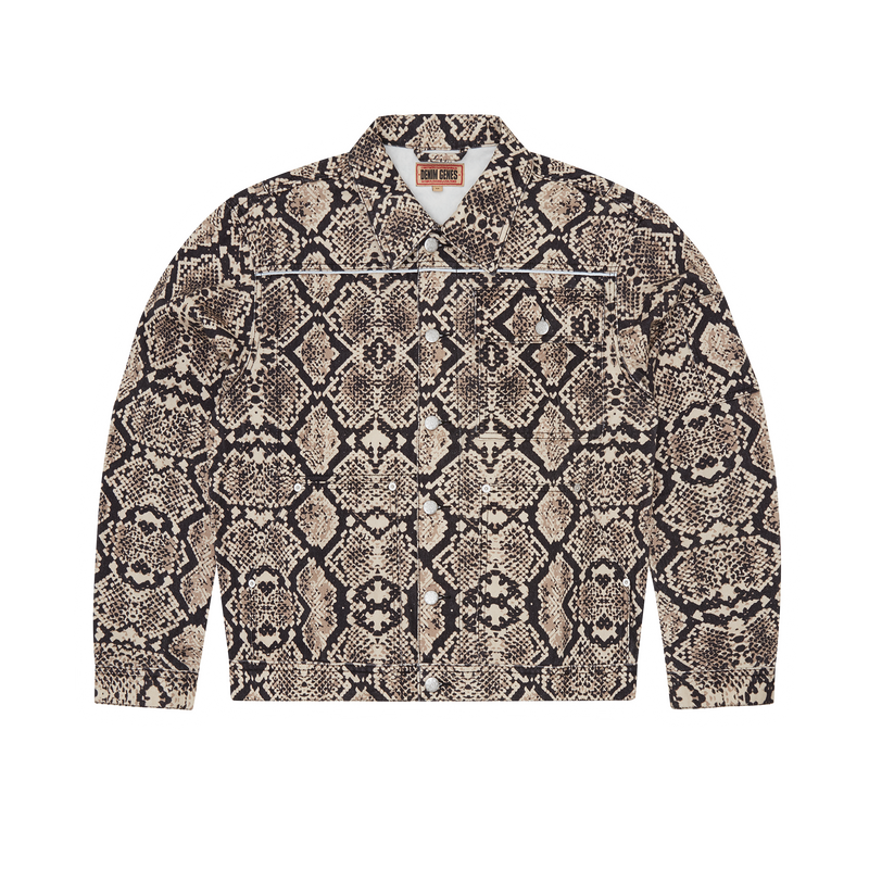 Corteiz Snakeskin Denim Workwear Jacket Black/Beige