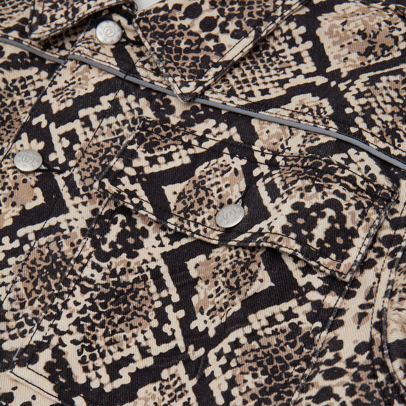 Corteiz Snakeskin Denim Workwear Jacket Black/Beige