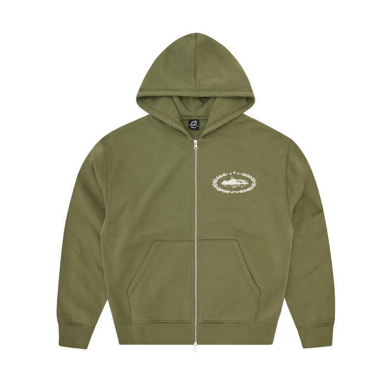 Corteiz Superior Royale Zip Hoodie - olive