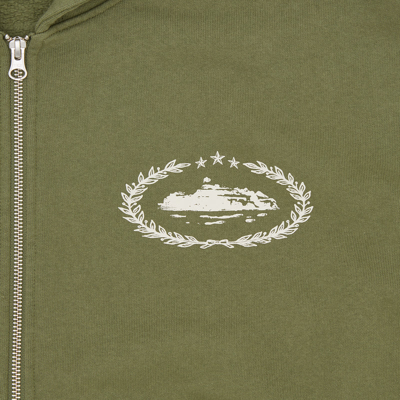 Corteiz Superior Royale Zip Hoodie - olive