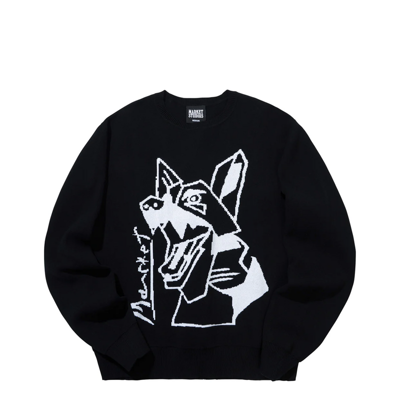 CUBISM BEWARE MEN'S BLACK KNIT SWEATER