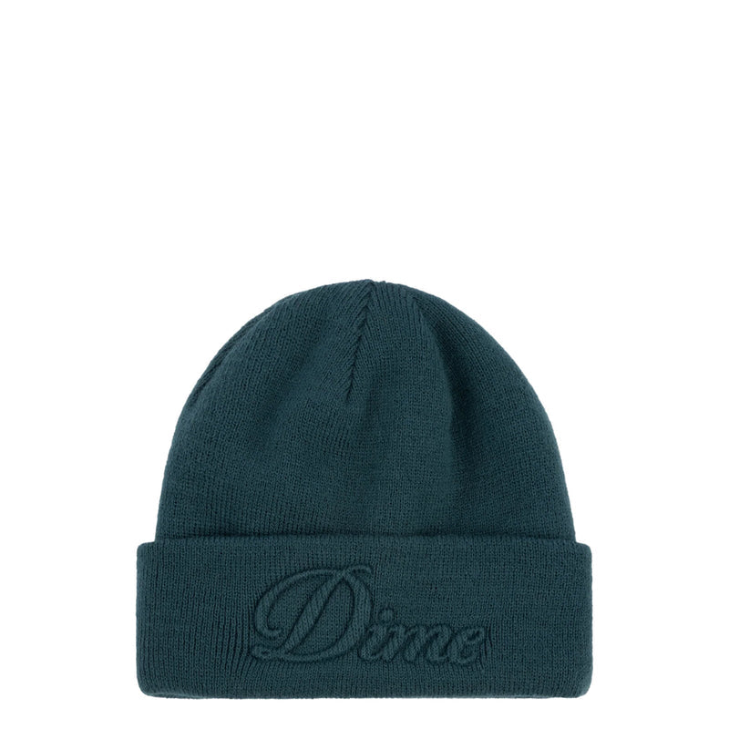 CURSIVE FOLD BEANIE TEAL