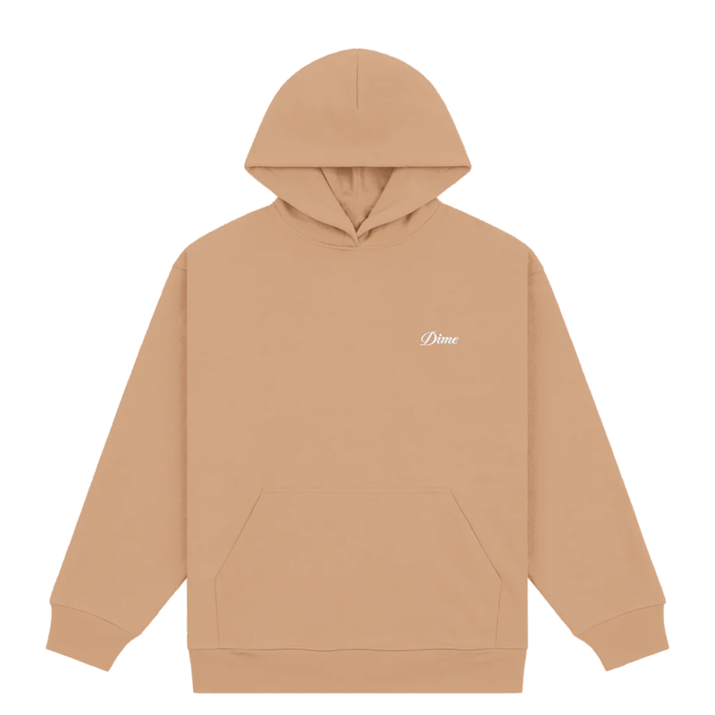 CURSIVE SMALL LOGO HOODIE HAZELNUT