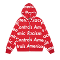 Denim Tears x Arthur Jafa Systemic Racism Controls America Zip Up Hoodie 'Red'