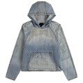 DESTROYED DENIM HOODIE BLUE