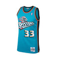 DETROIT PISTONS GRANT HILL #33 TEAL SWINGMAN JERSEY