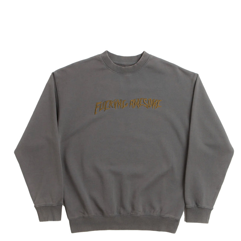 DISTRESSED STAMP CREWNECK SWEATSHIRT BROWN
