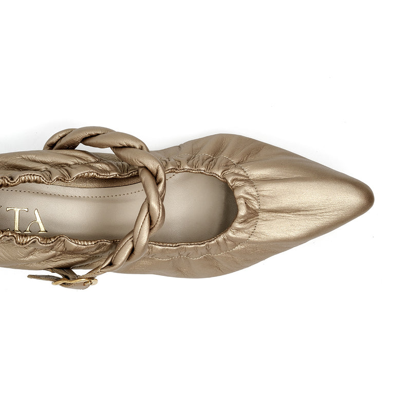 DONELLA GOLD HEELS