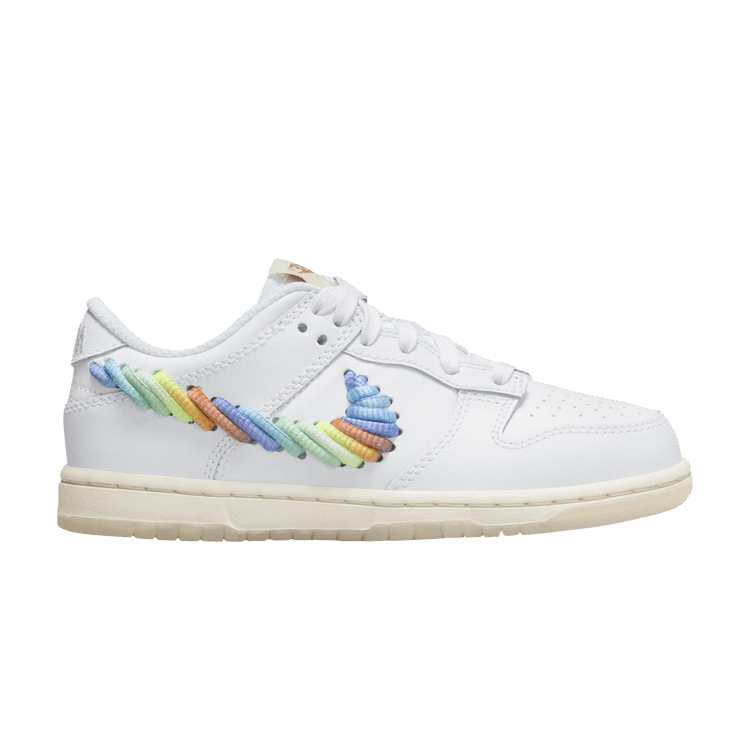 Dunk Low SE Rainbow Lace Swoosh White (PS)