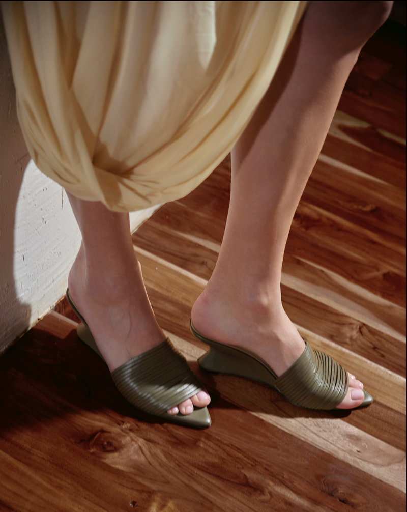 EMILIA OLIVE HEELS