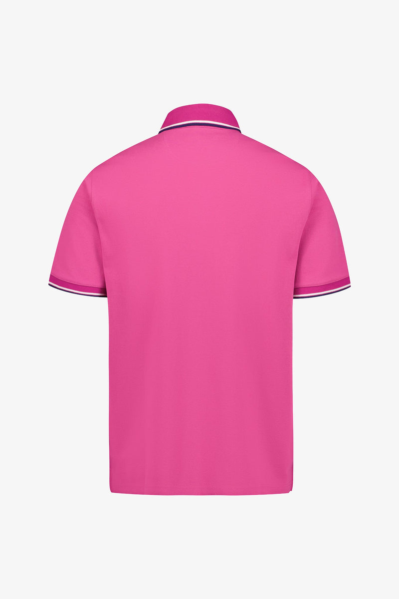 Fuschia Tip Pique Polo