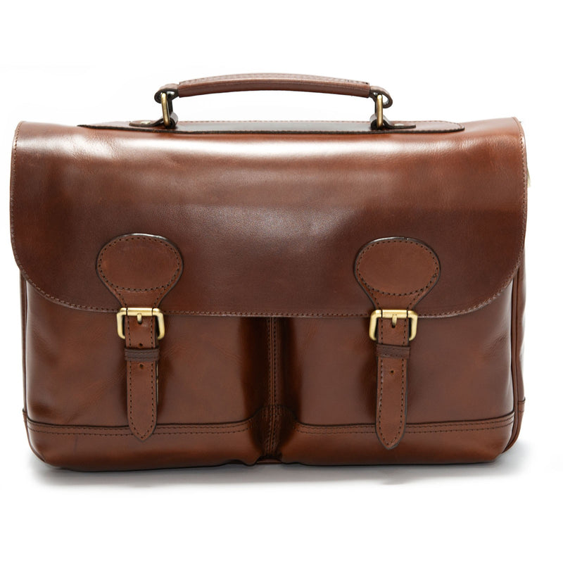 Product image for Herring Archway Briefcase in brandy calf