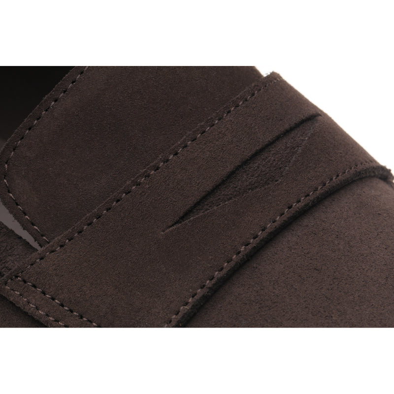 Product image for Herring Cadogan mens loafers in dark brown suede