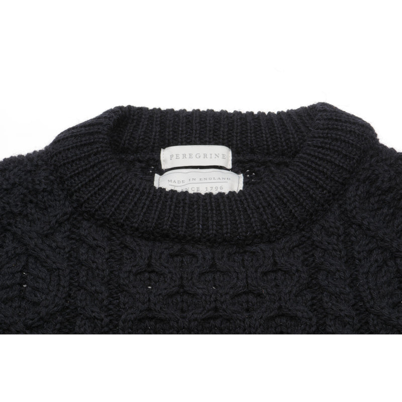 Product image for Herring Hudson Aran Jumper by Peregrine in navy