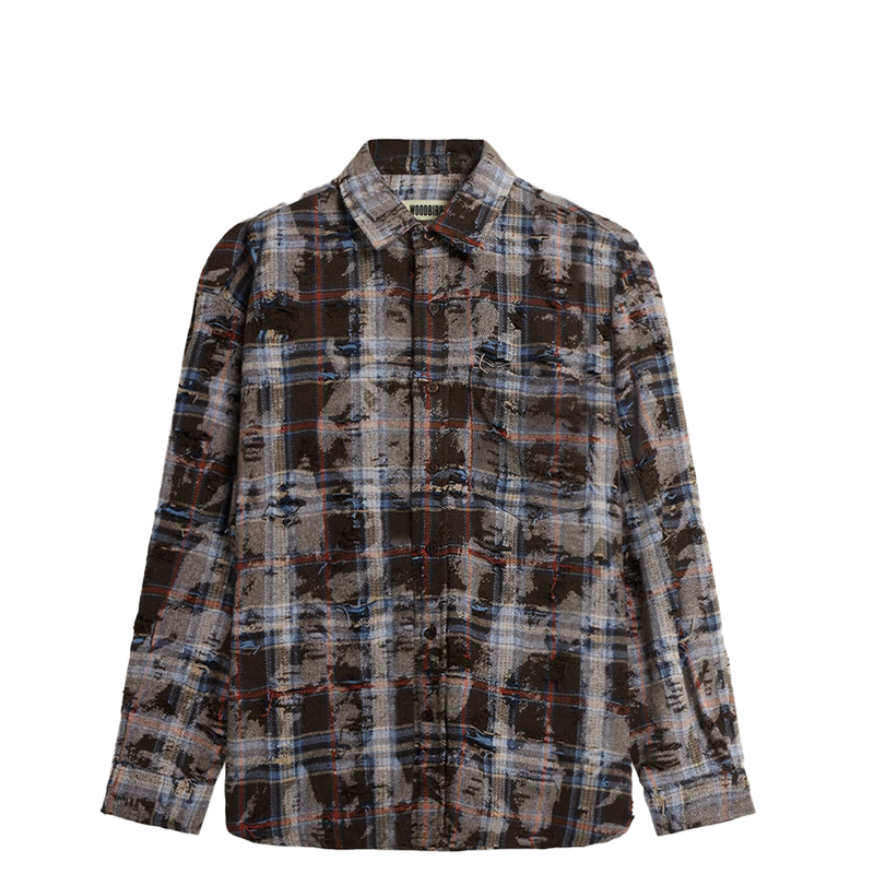 JONG RIPPED SHIRT BROWN CHECK