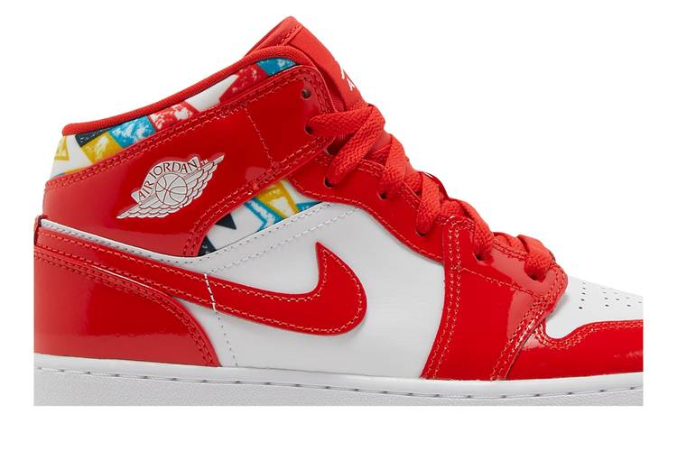 Jordan 1 Mid Barcelona Sweater Red Patent (GS)
