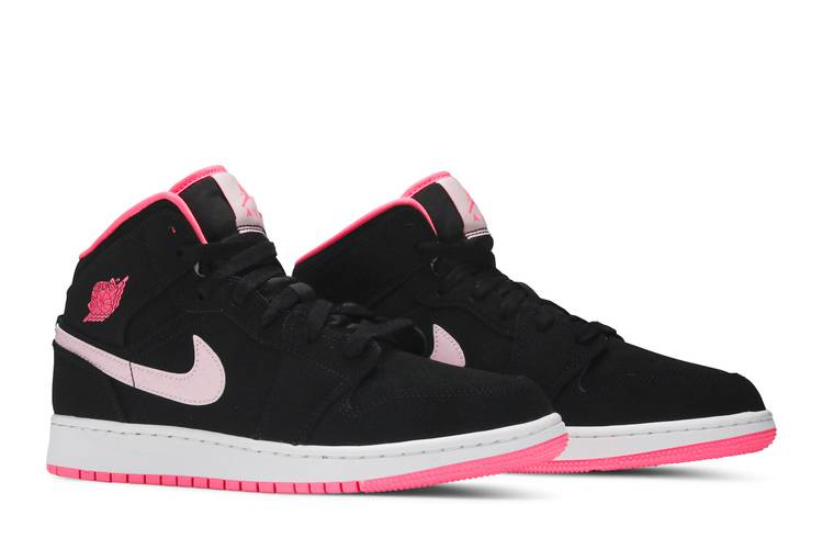 Jordan 1 Mid Black Digital Pink (GS)