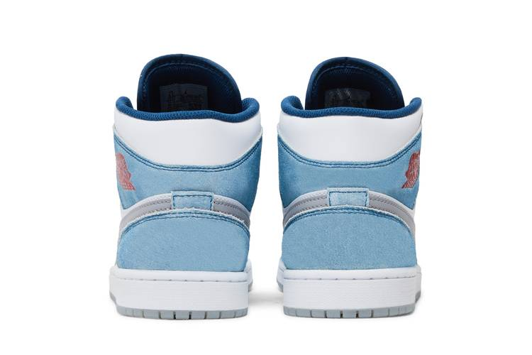 Jordan 1 Mid French Blue Fire Red