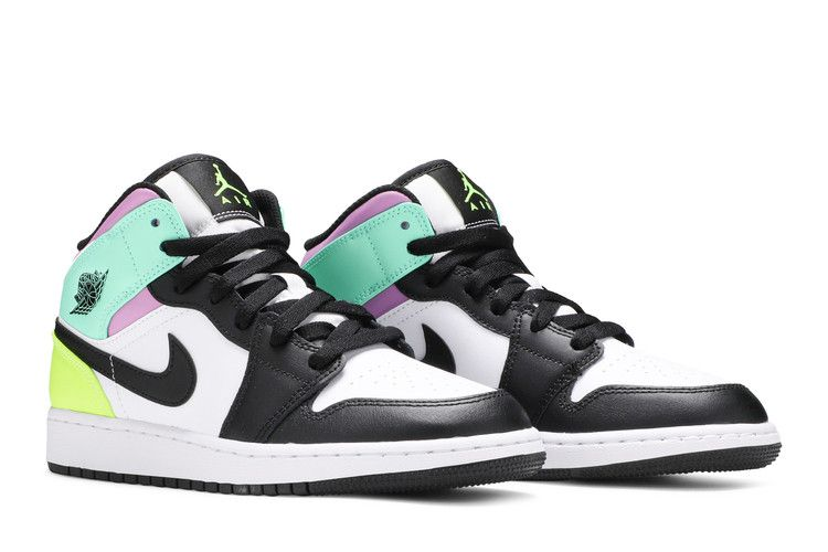 Jordan 1 Mid Pastel Black Toe (GS)
