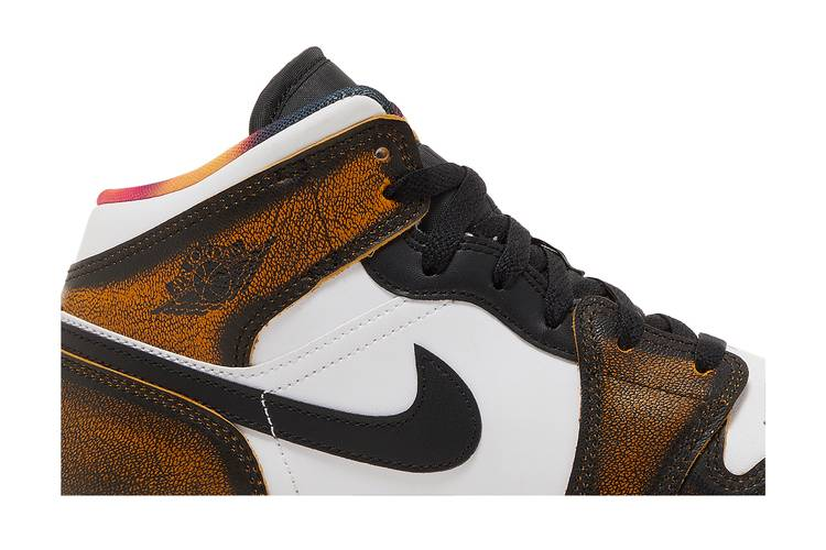 Jordan 1 Mid SE Orange Wear Away (GS)