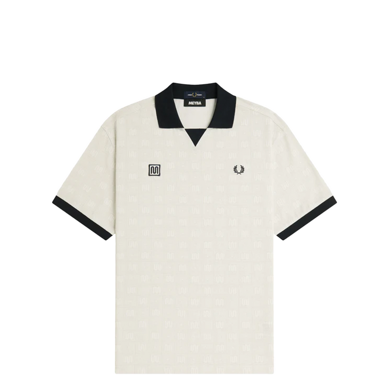 MEYBA X FRED PERRY PRINTED POLO SHIRT ECRU