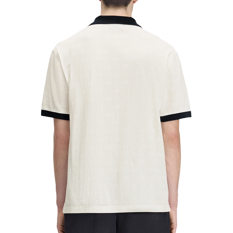 MEYBA X FRED PERRY PRINTED POLO SHIRT ECRU
