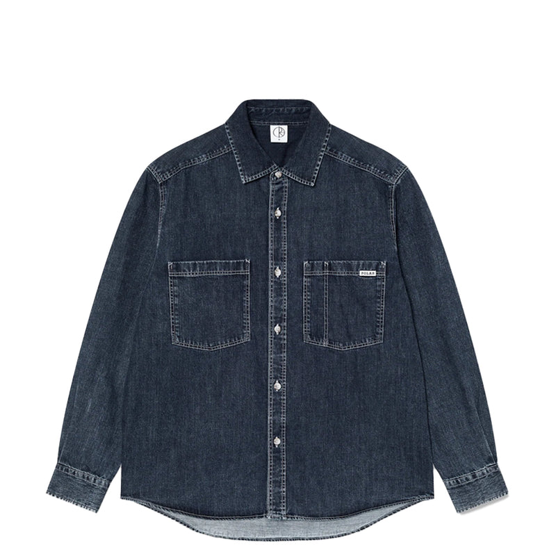 MIKE LONG SLEEVE SHIRT DENIM - WASHED BLUE