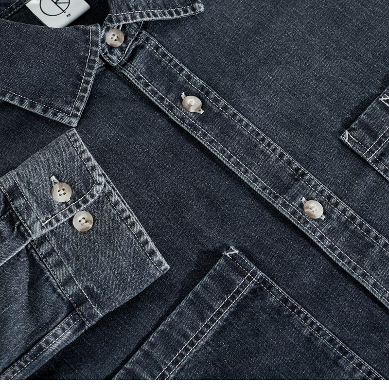 MIKE LONG SLEEVE SHIRT DENIM - WASHED BLUE