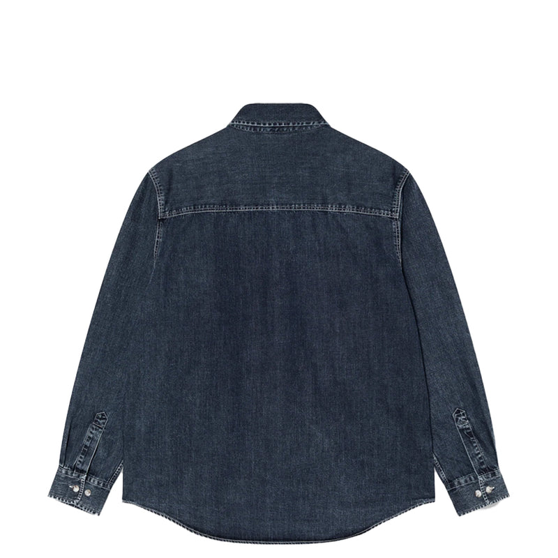 MIKE LONG SLEEVE SHIRT DENIM - WASHED BLUE