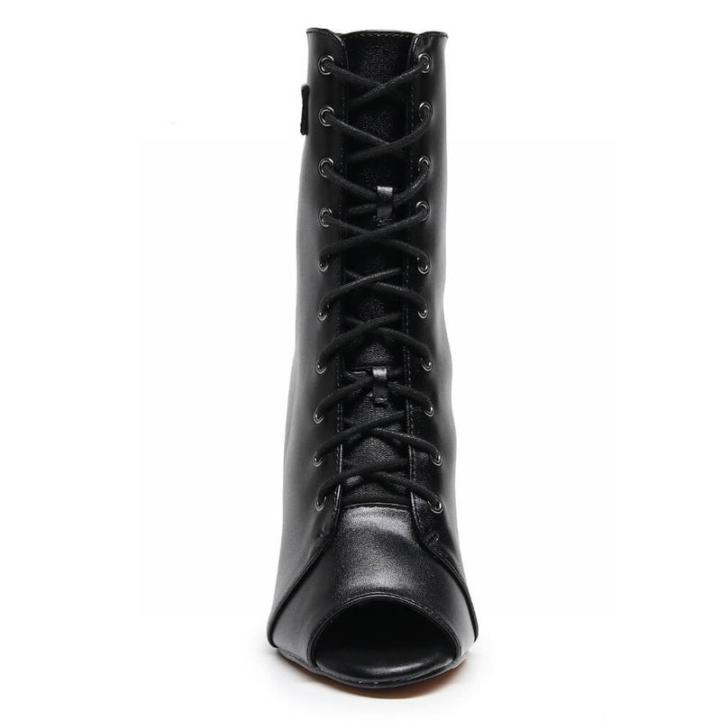 Moment - Black Vegan Leather - Suede Sole - Dance Floor Only