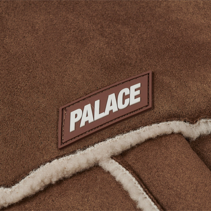Palace Sherpa Faux Suede Funnel Caked Brown