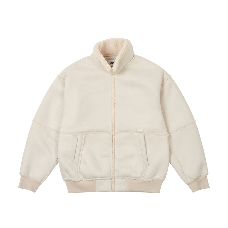 Palace Sherpa Faux Suede Funnel Soft White