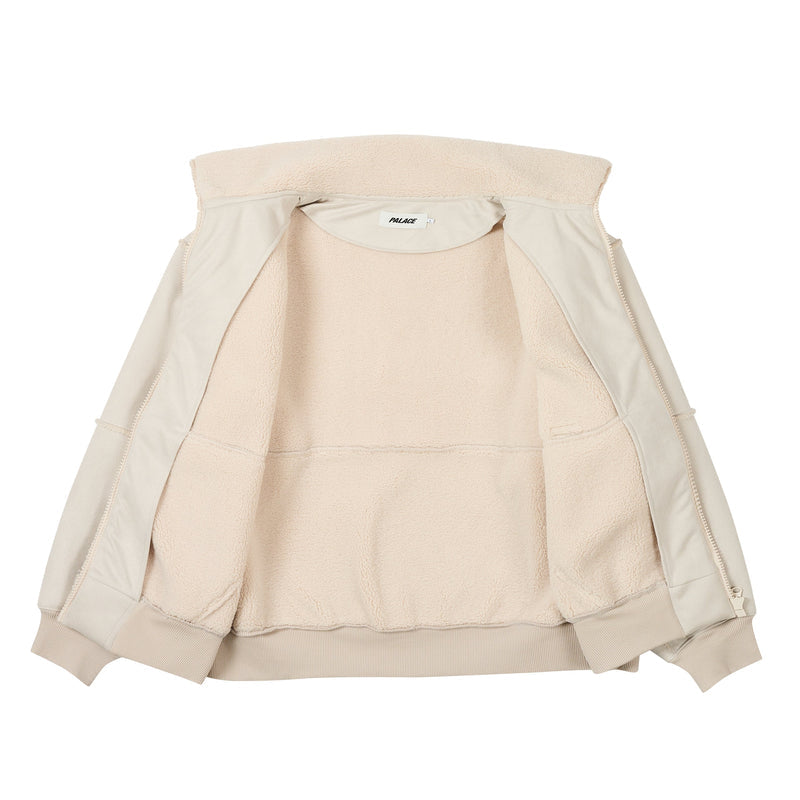 Palace Sherpa Faux Suede Funnel Soft White