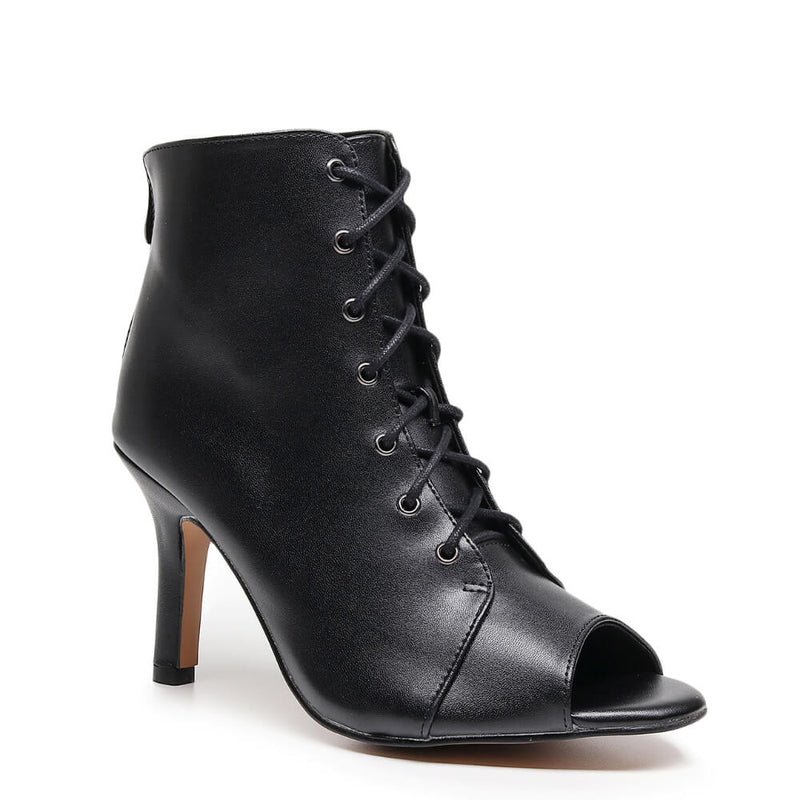 Parker Wide Fit - Black Vegan Leather - Suede Sole