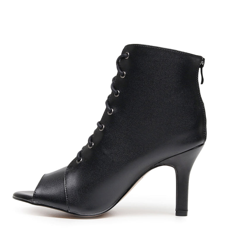 Parker Wide Fit - Black Vegan Leather - Suede Sole