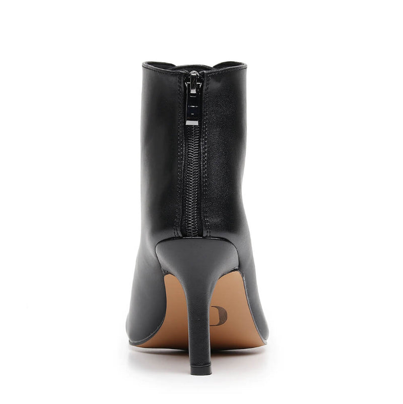 Parker Wide Fit - Black Vegan Leather - Suede Sole