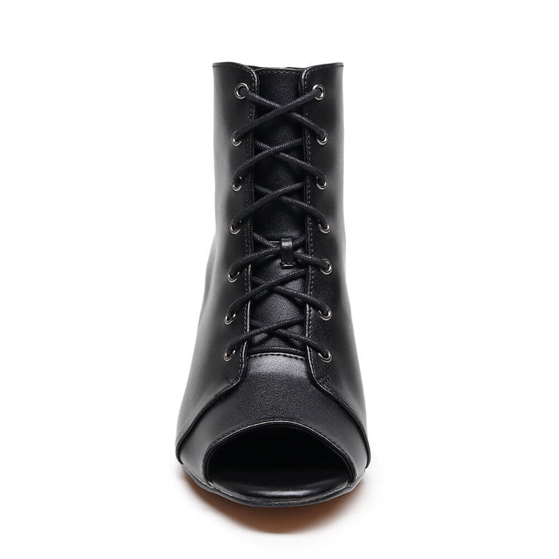 Parker Wide Fit - Black Vegan Leather - Suede Sole