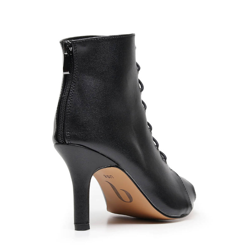 Parker Wide Fit - Black Vegan Leather - Suede Sole