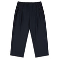 PLEATED TWILL PANTS CHARCOAL BLUE