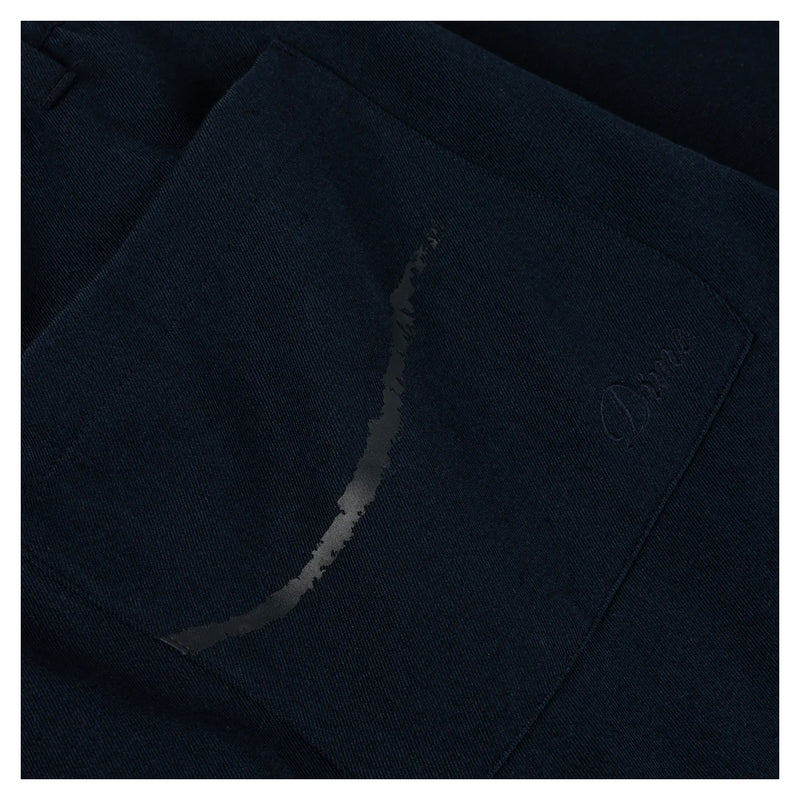 PLEATED TWILL PANTS CHARCOAL BLUE
