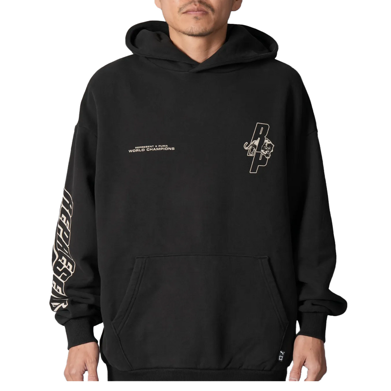 PUMA X REPRESENT LONG SLEEVE HOODIE BLACK