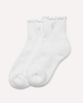Quarter Socks - White Ruffle