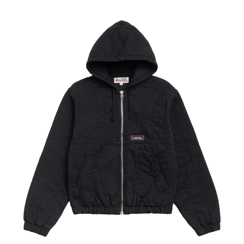 QUILTED CANVAS WORK JACKET BLACK