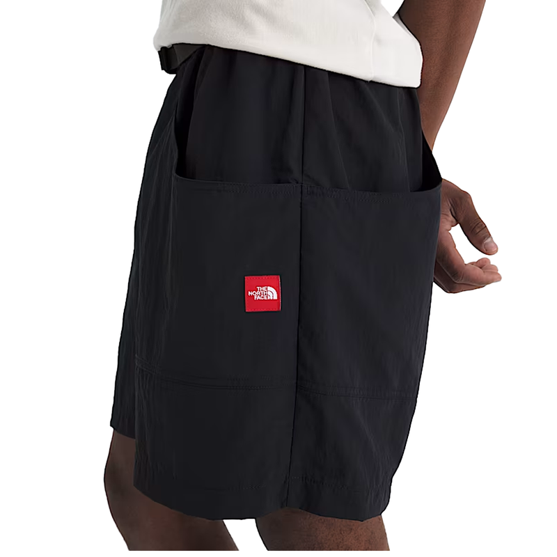 RED BOX NYLON BELTED SHORTS BLACK