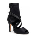 Sabeena - Black Lycra - Suede Sole - Dance Floor Only