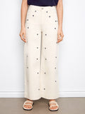 SALE - CHARLIE B ALL OVER EMBROIDERED CROPPED PANT - NATURAL