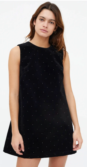 SALE COMPANIA FANTASTICA STUDDED DRESS - BLACK