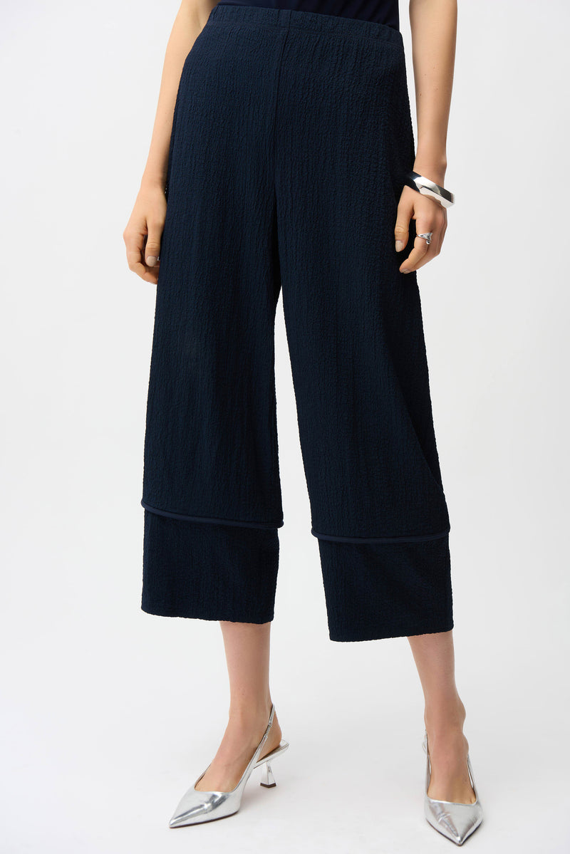 SALE JOSEPH RIBKOFF SEERSUCKER PULL-ON PANT - NAVY
