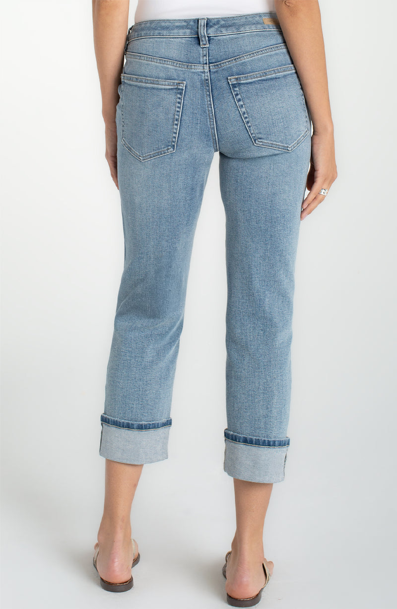 SALE LIVERPOOL MARLEY CROPPED GIRLFRIEND JEAN - DENIM